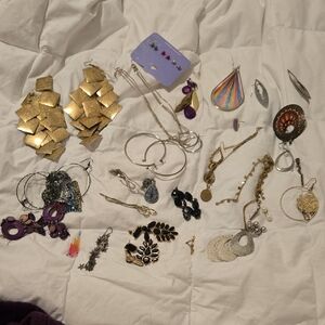 Statement Earrings Mixed LOT BROKEN Salvage